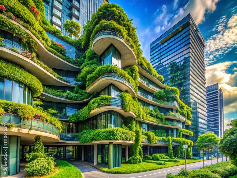 Poster architectural elegance of pedunculate structures: captivating designs merging nature and urbanity in