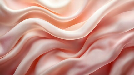 Obraz premium Draped peach silk fabric showing soft waves and texture