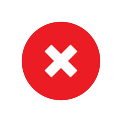 Rejected icon with red circle and cross mark for denial or disapproval	