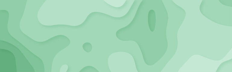 Abstract green gradient wavy papercut with overlap layers background. Realistic papercut blue gradient layer background for decoration and covering.