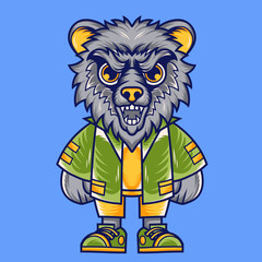 Mascot character design cartoon of bear