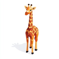 Obraz premium Isometric illustration of a giraffe.