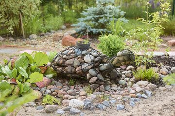 Stunning Artistic Garden Sculpture of a Turtle Made from Beautifully Crafted Stones