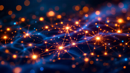 Quantum computer technologies concept,Seamless Block Data Connection Network,Block validation in the blockchain,Abstract Blockchain Network Background