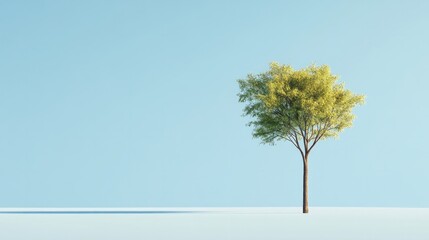 Obraz premium tree against blue background with copyspace