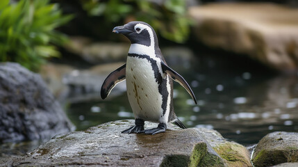 Naklejka premium Penguin Awareness Day. penguins in the wild