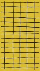 Black Cross pattern hand drawn design on Yellow background illustration