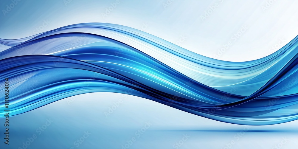 Poster blue wave flow abstract design illustration with curves and lines, perfect for modern backgrounds an