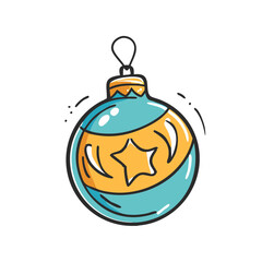 christmas ornament ball Illustration, christmas vector illustration - flat illustration of achristmas ornament ball, symbolizing holiday celebrations. christmas illustration.