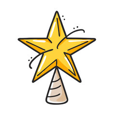 Obraz premium christmas star topper Illustration, christmas vector illustration - flat illustration of achristmas star topper, symbolizing holiday celebrations. christmas illustration.
