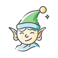 elf Illustration, christmas vector illustration - flat illustration of aelf, symbolizing holiday celebrations. christmas illustration.