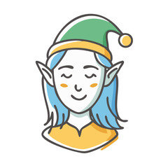 elf Illustration, christmas vector illustration - flat illustration of aelf, symbolizing holiday celebrations. christmas illustration.
