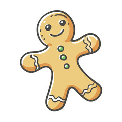 gingerbread man Illustration, christmas vector illustration - flat illustration of agingerbread man, symbolizing holiday celebrations. christmas illustration.