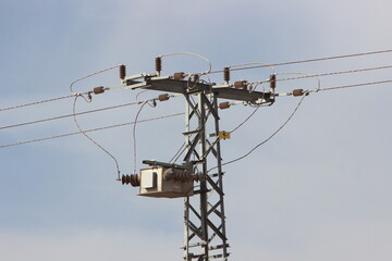 Electric Pole with Line wire