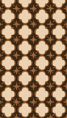 Naklejka premium Brown Cross pattern hand drawn design on Black background illustration