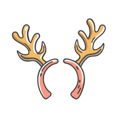 reindeer antlers Illustration, christmas vector illustration - flat illustration of areindeer antlers, symbolizing holiday celebrations. christmas illustration.