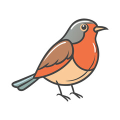 robin bird Illustration, christmas vector illustration - flat illustration of arobin bird, symbolizing holiday celebrations. christmas illustration.