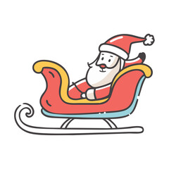 santa in sleigh Illustration, christmas vector illustration - flat illustration of asanta in sleigh, symbolizing holiday celebrations. christmas illustration.