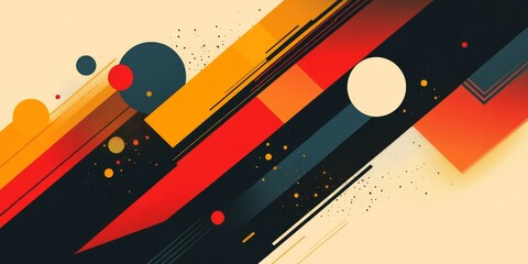 Abstract Geometric Background Bold Colors Shapes Lines Design