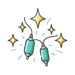 sparkling lights Illustration, christmas vector illustration - flat illustration of asparkling lights, symbolizing holiday celebrations. christmas illustration.