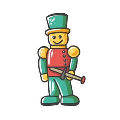 toy soldier Illustration, christmas vector illustration - flat illustration of atoy soldier, symbolizing holiday celebrations. christmas illustration.