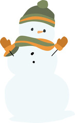 Cute Christmas Snowman Scarf and hat