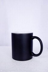 black sublimation mug on white background