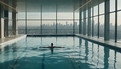 Obraz premium person in pool