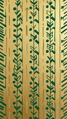 Green Arrow pattern hand drawn design on Gold background illustration