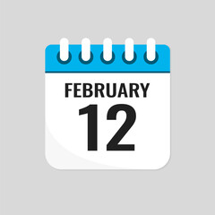 Icon page calendar day - 12 February
