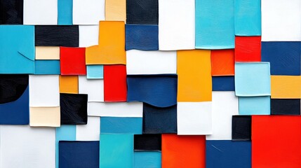 Fototapeta premium Colorful abstract paper shapes arranged in a modern artistic composition, perfect for design projects.