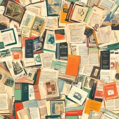 Vintage Books Collection Pattern Design seamless, pattern, background, texture