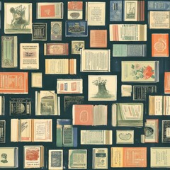 Vintage Book Pattern Design seamless, pattern, background, texture