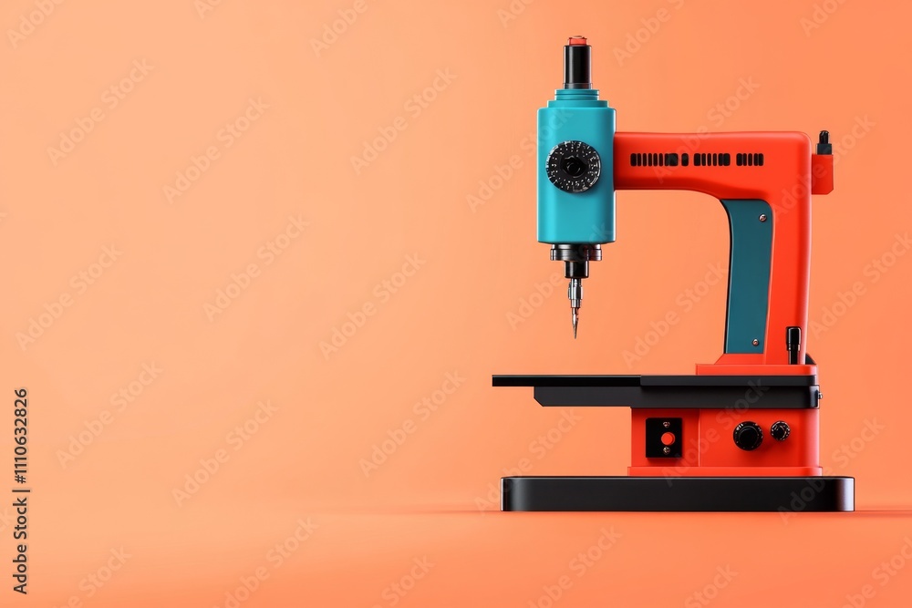 Aufkleber a flat design of a cnc milling machine icon with simple geometric shapes, set against a neutral back