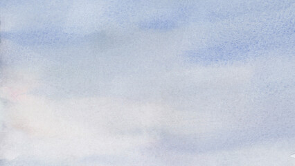 Misty Blue Sky Watercolor Background Hand Painted for Text and Copy Space