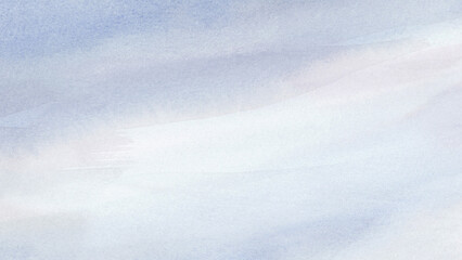Obraz premium Grayish Blue Sky Watercolor Background 16:9 Hand Painted for Text and Copy Space
