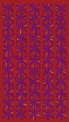 Fototapeta premium Purple Cross pattern hand drawn design on Red background illustration