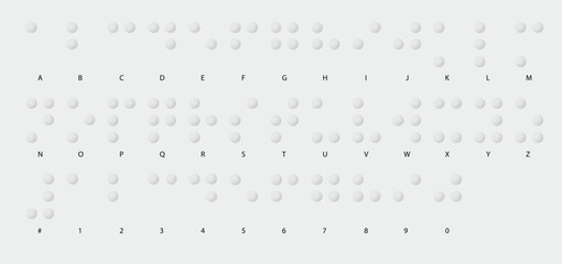 braille 3D dotes on white isolated vector