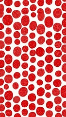 Red Circle pattern hand drawn design on White background illustration