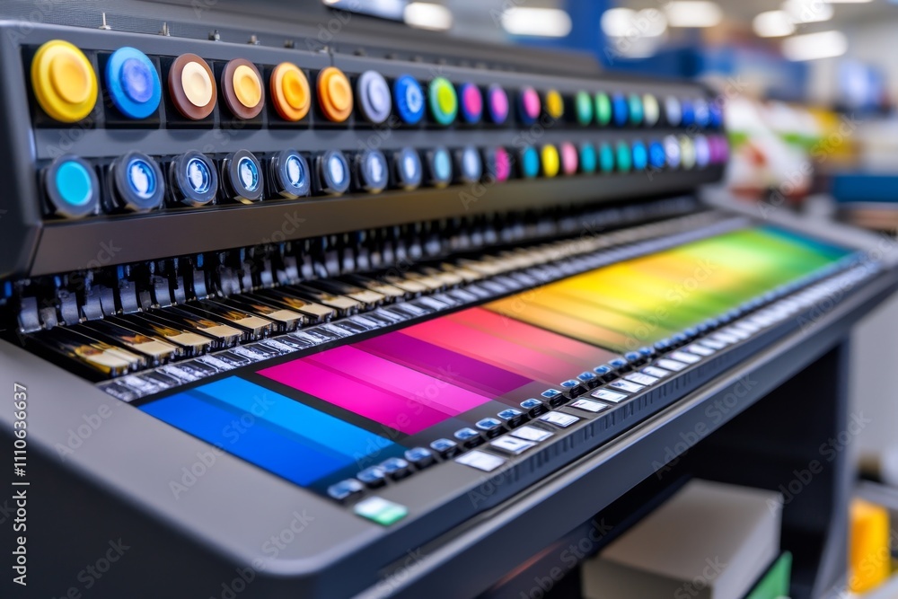 Aufkleber A photo of a CMYK palette being matched against a computer screen displaying a digital design