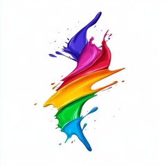 Obraz premium Rainbow Paint Splatter Colorful Abstract Background Design