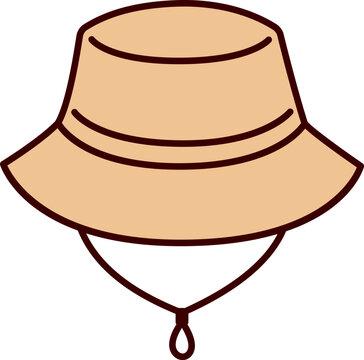 recommend clip art: Beige sun hat cartoon doodle icon