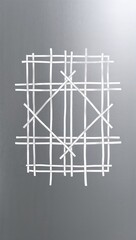 White Cross pattern hand drawn design on Silver background illustration