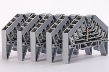 Terminals for connecting copper electrical wires with metal tips.