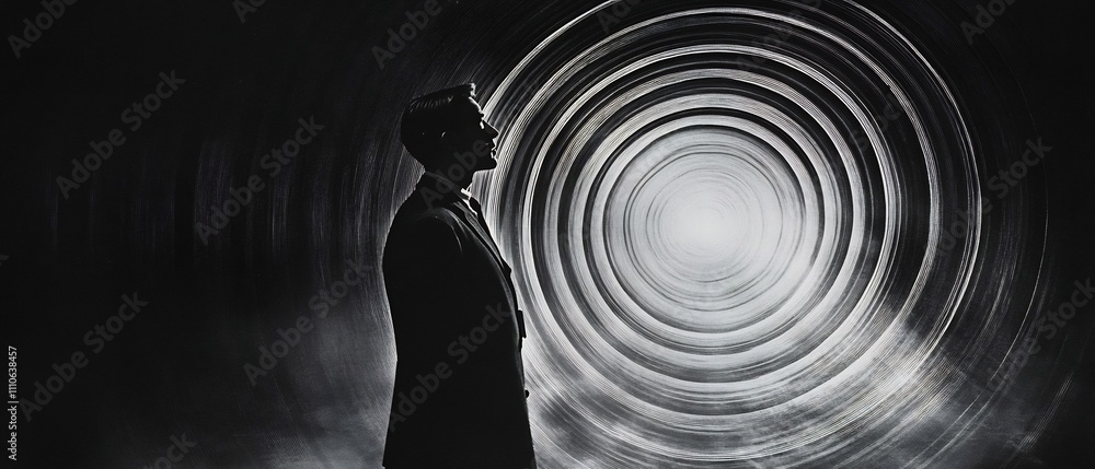 Poster powerful projected speech or audio visually depicted with expanding concentric circular sound waves 