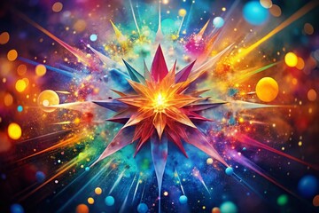 Fototapeta premium Captivating Double Exposure Photography Featuring a Dynamic Starburst Splash Design, Radiating Energy and Vibrancy in an Artistic Composition