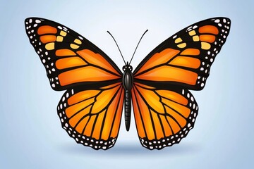 Obraz premium A single black outline of a butterfly, with soft gradient shading, placed on a minimalist background