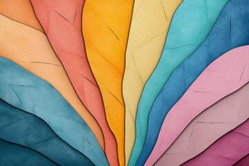Fototapeta premium A soft watercolor painting of CMYK swatches fanned out, with blended colors transitioning into each other gracefully