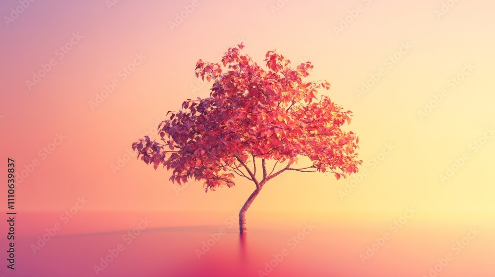 Poster abstract tree against minimalistic background