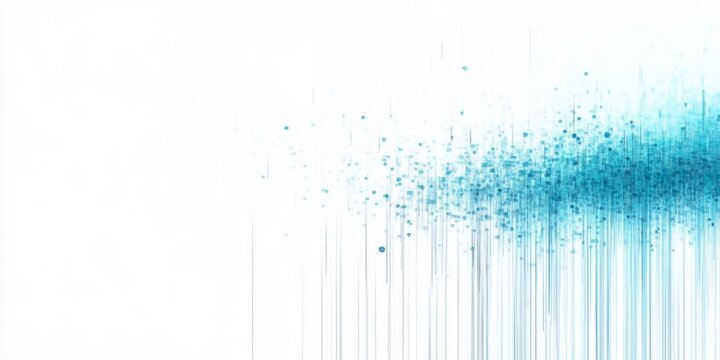 Abstract Teal Blue Data Stream Background Digital Technology Connectivity Network Code Sound Waves